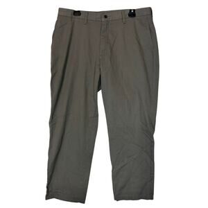 Lee Pants Men 36x29 Gray Cotton High Rise Stain Resistant Relaxed Fit Flat Front